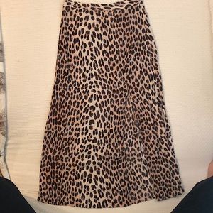 H&M animal print midi skirt